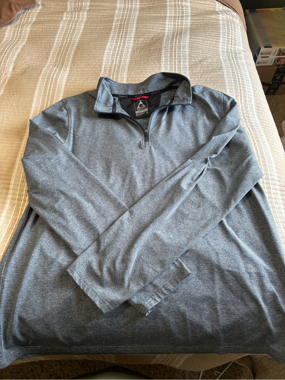 Gerry Men's Heather Blue Quarter-Zip Pullover